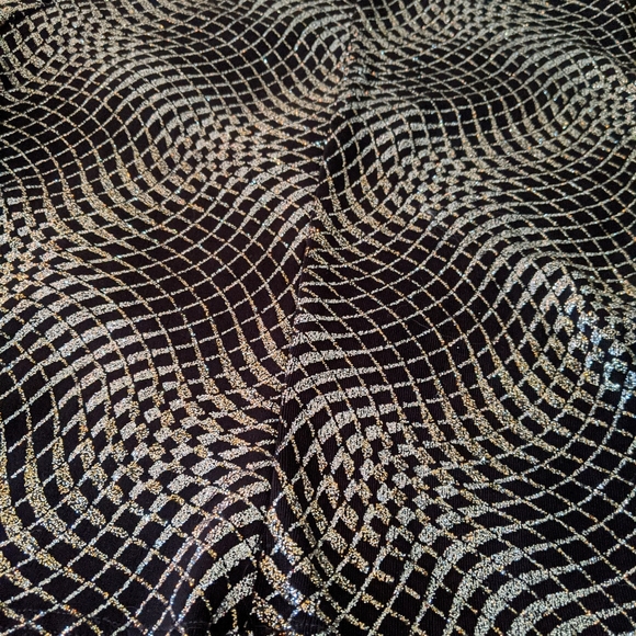 VTG '90s Glitter Party Crop Blouse M - Picture 7 of 12